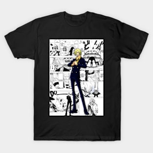 sanji vinsmoke komik background T-Shirt